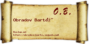 Obradov Bartó névjegykártya